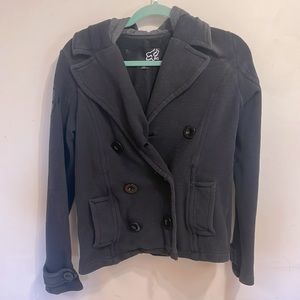 FOX black pea coat - small